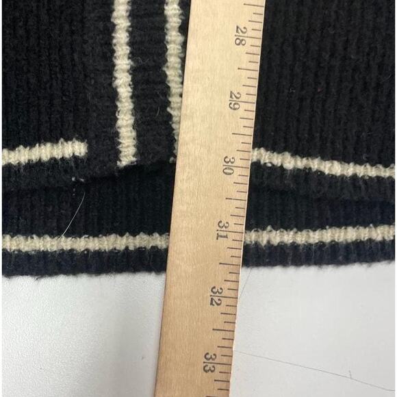 Lucky Brand Longline Cardigan Sweater Womens Small Black Tipped Button Front - Picture 11 of 12